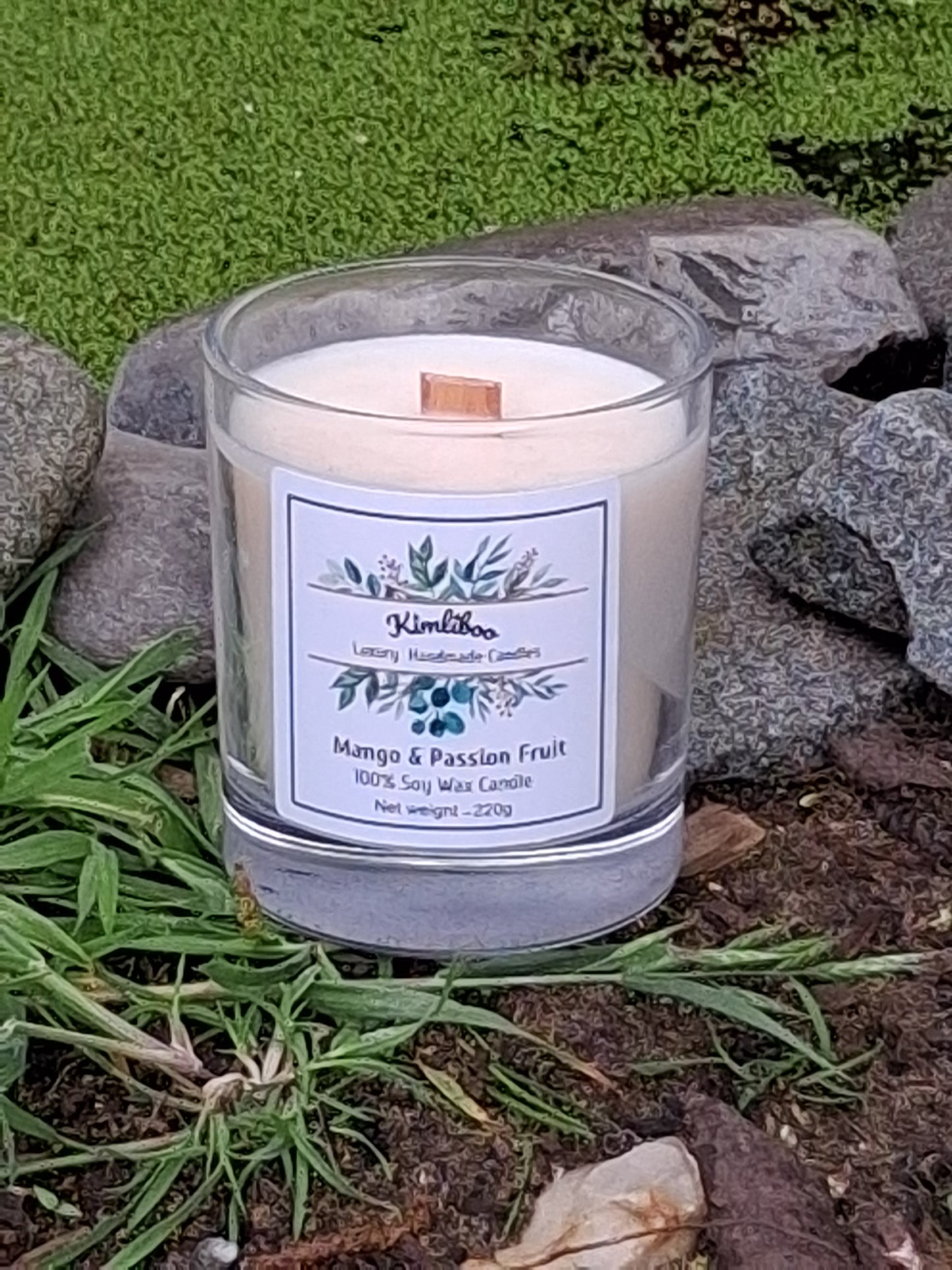 Mango & Passion Fruit Scented Wood Wick Candle