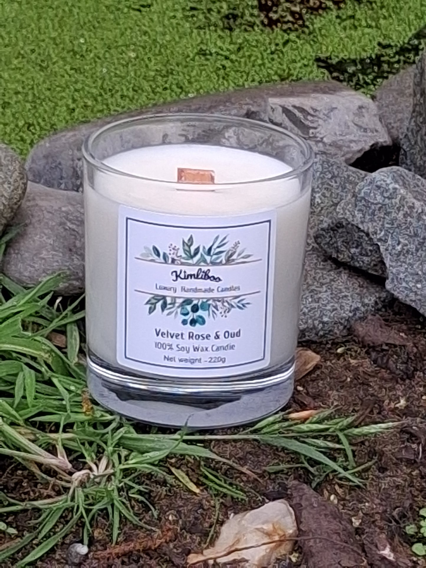 Velvet Rose & Oud Scented Wood Wick Candle