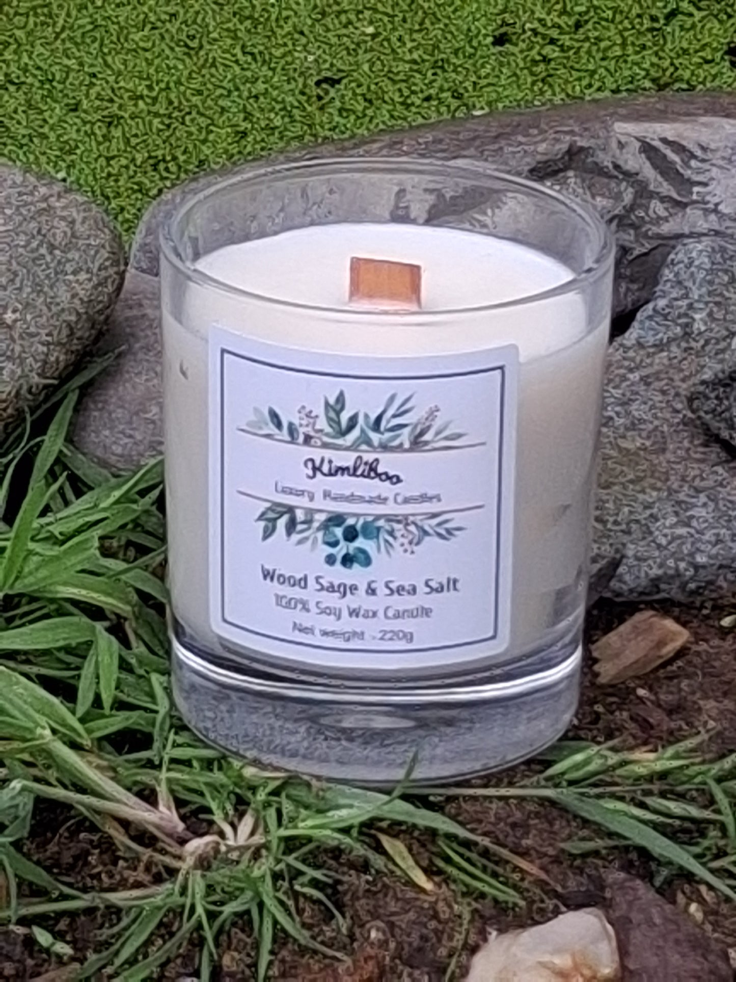Wood Sage & Sea Salt Scented Wood Wick Candle